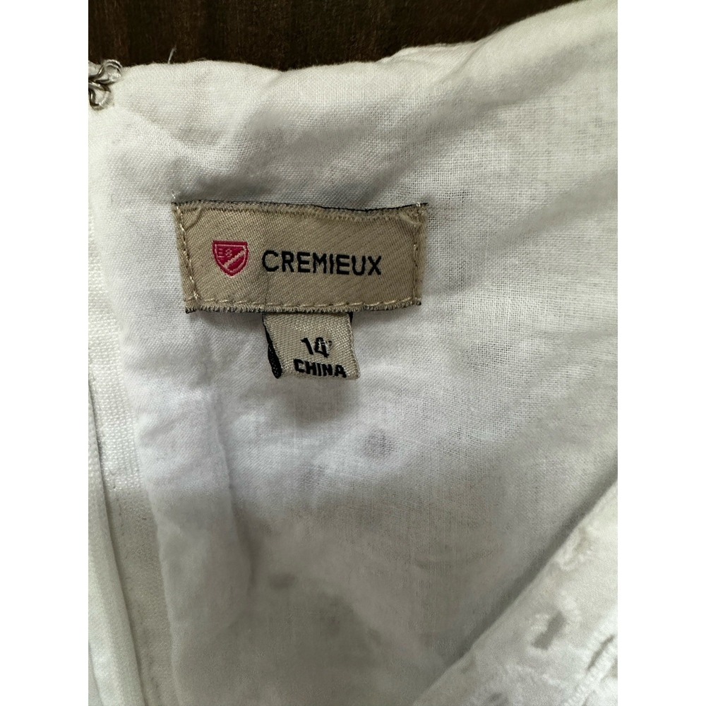Cremieux White Sun Dress 14 Fits L A Line Knee Length Eyelet Beach Cruise Simple - Picture 4 of 9
